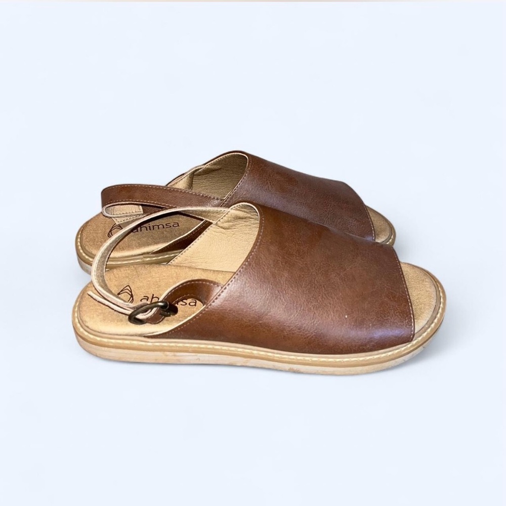 Ahimsa Brown Slingback Sandals